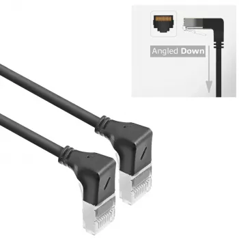 Cabo de rede ACT DA5952 Cat6a U/FTP (STP) 0,25 m preto RJ-45 macho para RJ-45 macho