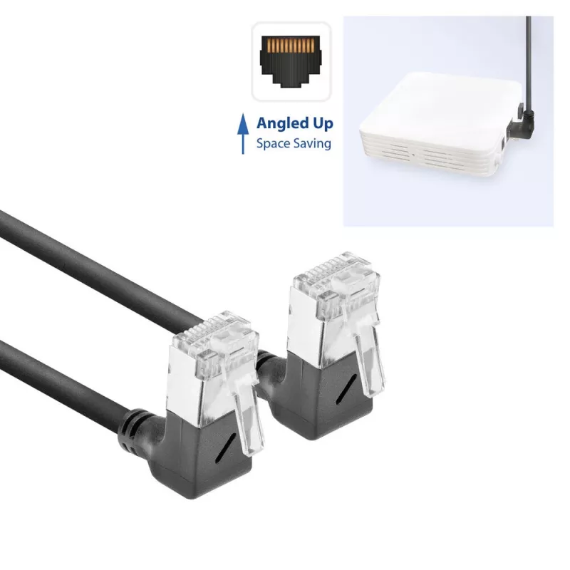 Cabo de rede ACT DA6900 Cat6a U/FTP (STP) preto 0,5 m com RJ-45 contactos com banho de ouro