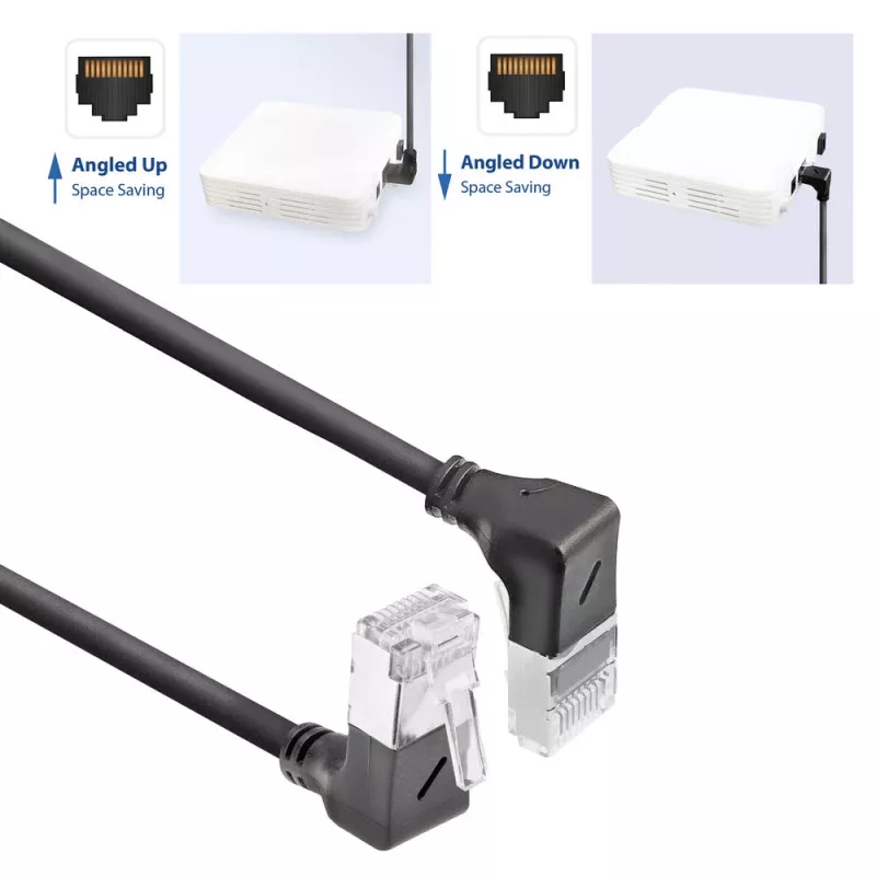 Cabo de rede ACT DA7901 Cat6a U/FTP (STP), RJ-45 macho para RJ-45 macho, 1 m, preto, contactos dourados