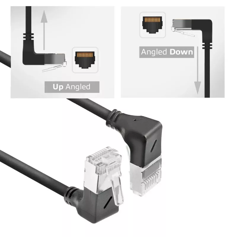 Cabo de rede ACT Cat6a U/FTP (STP) DA7902 — 2 m, RJ-45 macho para RJ-45 macho, preto