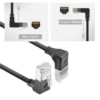 Cabo de rede ACT DA7952 Cat6a U/FTP (STP) preto 0,25 m com fichas RJ-45, contactos dourados