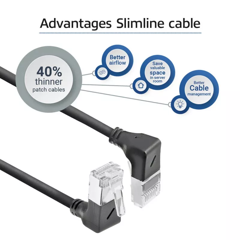 Cabo de rede ACT DA7952 Cat6a U/FTP (STP) preto 0,25 m com fichas RJ-45, contactos dourados