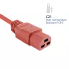 Cabo de alimentação ACT C20–C21 IEC60320 vermelho 1 m, 250 V 16 A
