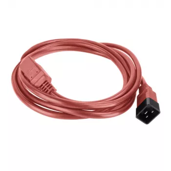 Cabo de alimentação ACT C20–C21 IEC60320 vermelho 2,5 m, 16 A 250 V