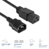 Cabo de alimentação ACT C14 para C21 IEC60320 preto 1 m, 250 V, 10 A