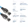 Cabo de instalação pré-montado rígido ACT azul 80 metros S/FTP CAT6A B2ca PoE++ 100W, ficha RJ45 macho – macho