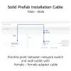 Cabo de instalação pré-montado rígido ACT azul 80 metros S/FTP CAT6A B2ca PoE++ 100W, ficha RJ45 macho – macho