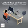 Comutador KVM ACT 2 portas USB-C/HDMI 4K@60Hz AC7922 com teclado/rato USB, vídeo HDMI, 100W PD