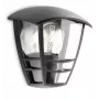 Philips myGarden Creek Aplique de parede 60W E27 sem lâmpada, aplique de parede exterior, Preto, Metal, IP44, Jardim, Terraço, II
