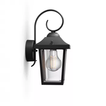 Aplique de parede exterior Philips myGarden Buzzard 60 W E27 preto alumínio (sem lâmpada)