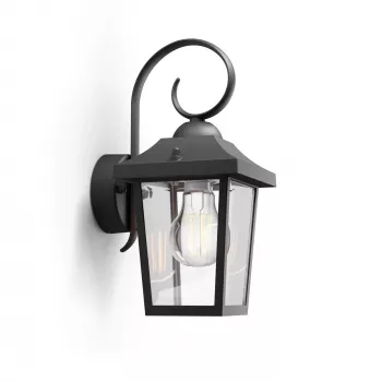 Aplique de parede exterior Philips myGarden Buzzard 60 W E27 preto alumínio (sem lâmpada)