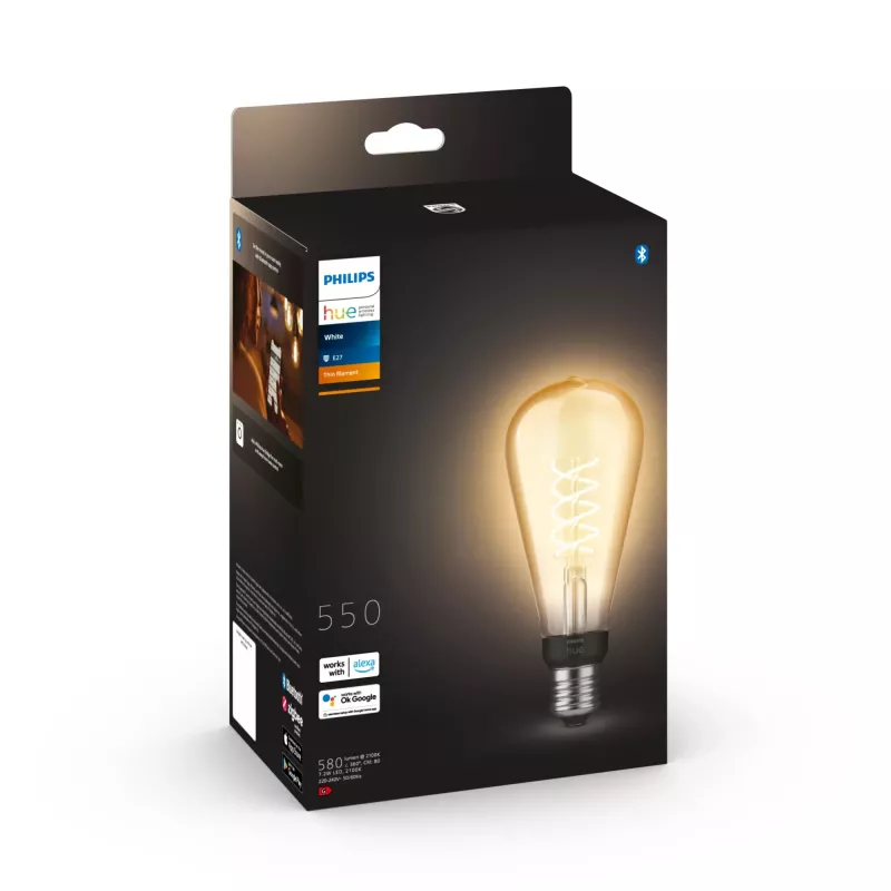 Lâmpada inteligente Philips pack de 1 ST72 E27 filamento Edison Bluetooth Zigbee