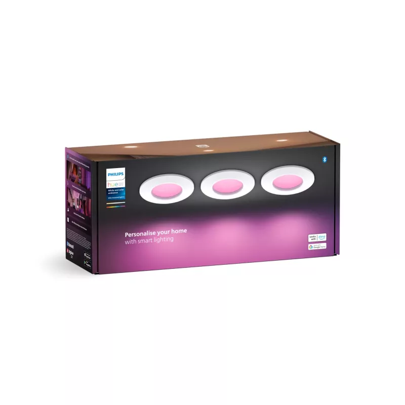 Foco embutido Philips 929003712102, redondo LED, 1× LED 1000 lm, IP44, regulável, branco
