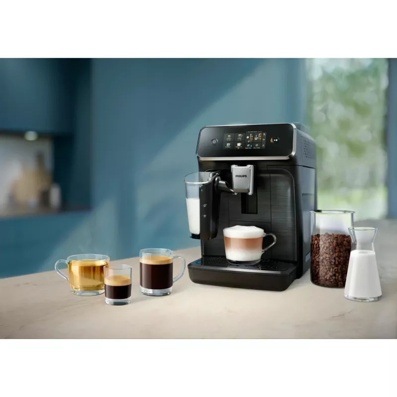 Máquina de café expresso Philips EP2334/10 – automática, de bancada, moinho cerâmico integrado, depósito de leite, filtro AquaClean, ecrã tátil, preto