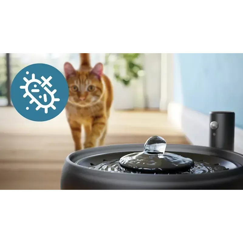 Fonte de água automática para animais Philips série 3000 PAW3210/02, 2,2 L, USB/AC, preto, plástico