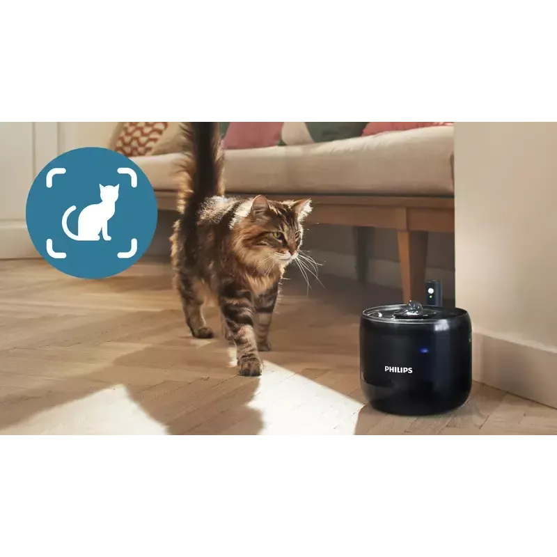 Fonte de água automática para animais Philips série 3000 PAW3210/02, 2,2 L, USB/AC, preto, plástico