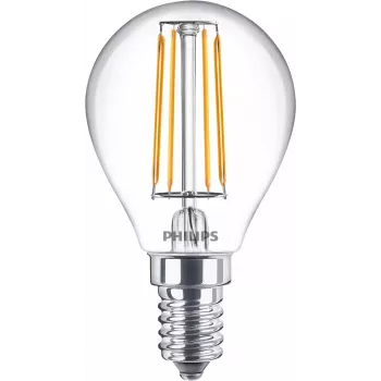 Philips lâmpada filamento vela transparente 40W P45 E14 x6, 4,3 W, 40 W, E14, 470 lm, 15000 h