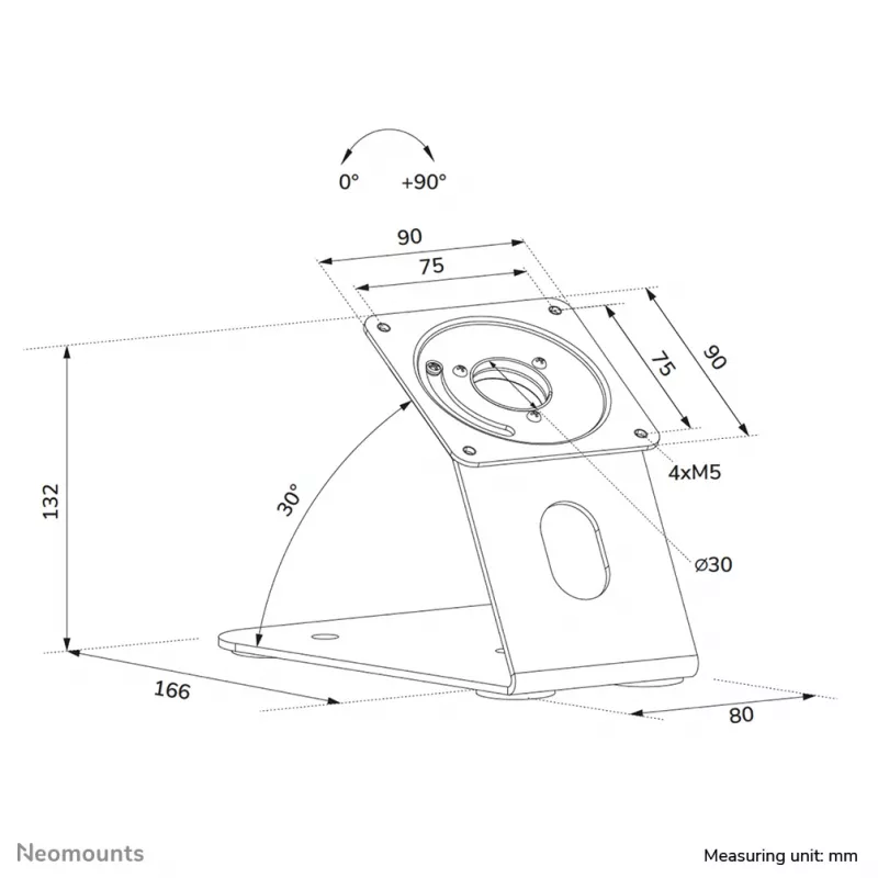 Suporte para tablet (mesa e parede) Neomounts DS15-629BL1 — com fecho, universal, até 3 kg, preto