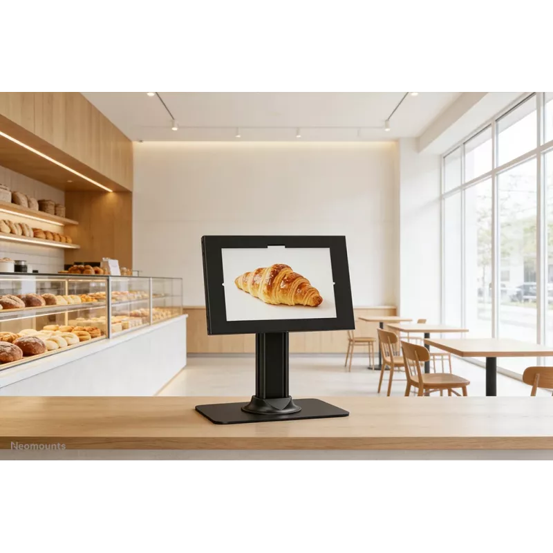 Suporte de mesa para tablet Neomounts DS15-631BL1 — suporte universal com fecho, suporta até 3 kg, preto