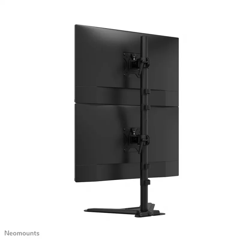 Suporte para dois monitores Neomounts DS45-600BL2V para 2 ecrãs de 10–32 polegadas, VESA 75x75–100x100, carga máx. 9 kg, autónomo, preto