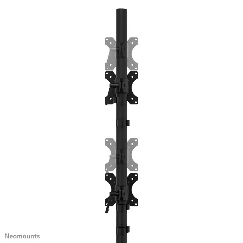 Suporte para dois monitores Neomounts DS45-600BL2V para 2 ecrãs de 10–32 polegadas, VESA 75x75–100x100, carga máx. 9 kg, autónomo, preto