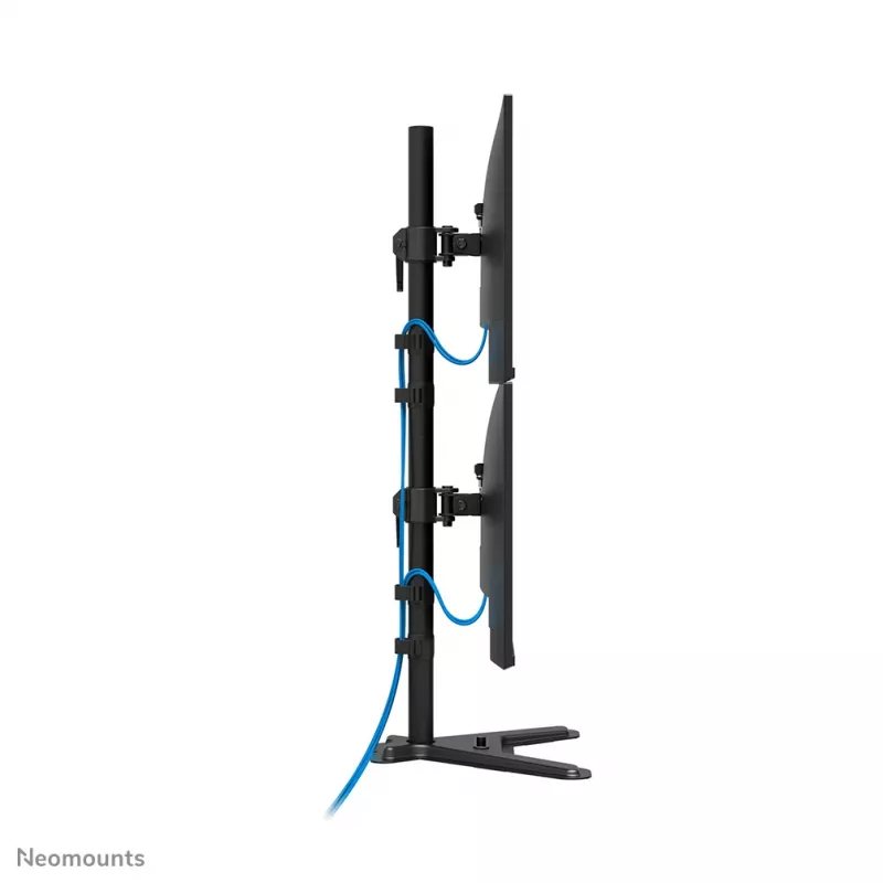 Suporte para dois monitores Neomounts DS45-600BL2V para 2 ecrãs de 10–32 polegadas, VESA 75x75–100x100, carga máx. 9 kg, autónomo, preto
