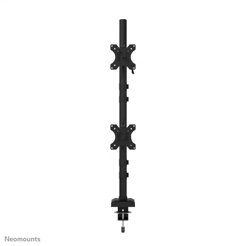 Braço para dois monitores Neomounts DS60-600BL2V de 10-32 polegadas, morsa/passagem de mesa, 9 kg, 25,4 cm (10 polegadas), 81,3 cm (32 polegadas), 100 x 100 mm, preto
