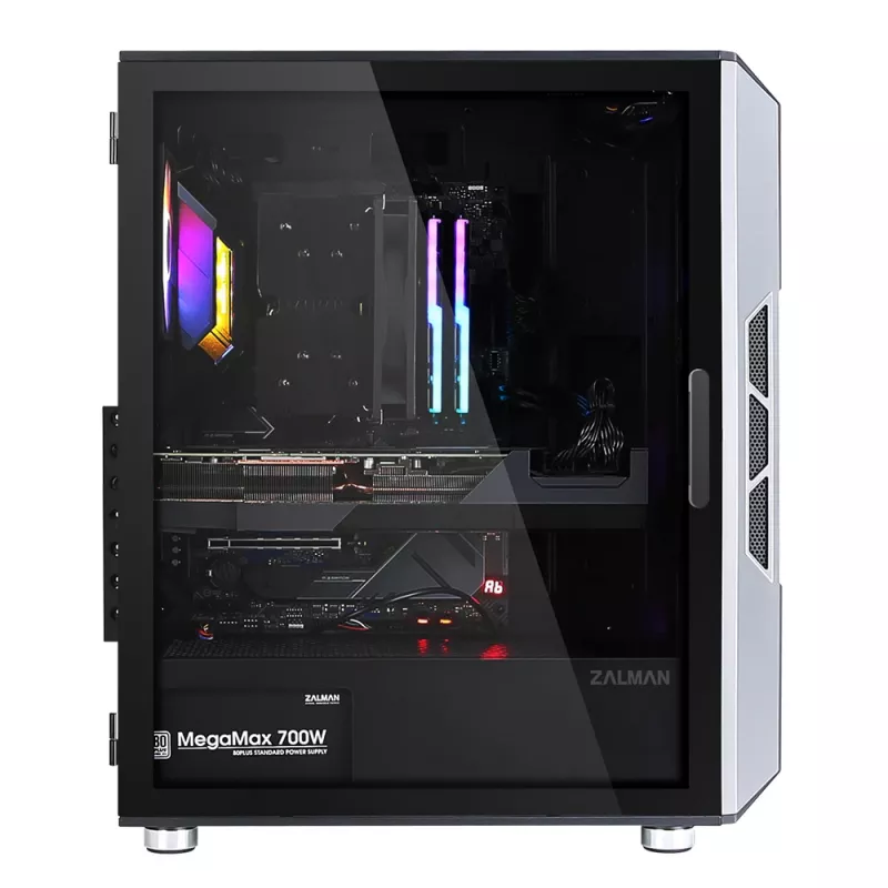 Zalman I3 Neo ATX Mid Tower caixa de PC com frente em malha para refrigeração eficiente 3 ventoinhas pré-instaladas Midi Tower preto