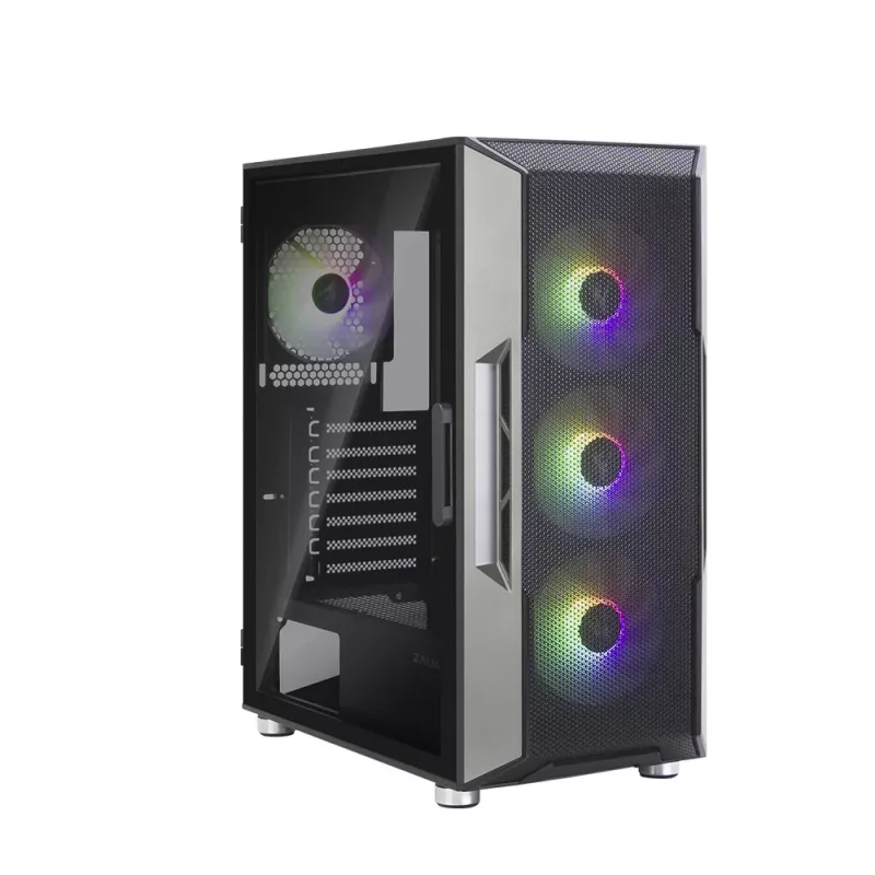 Zalman I3 Neo ATX Mid Tower caixa de PC com frente em malha para refrigeração eficiente 3 ventoinhas pré-instaladas Midi Tower preto