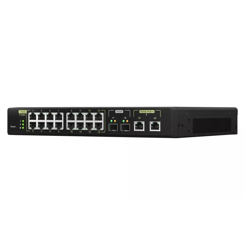 QNAP QSW-M2116P-2T2S Switch de rede gerido L2 2.5G Ethernet Power over Ethernet (PoE) preto