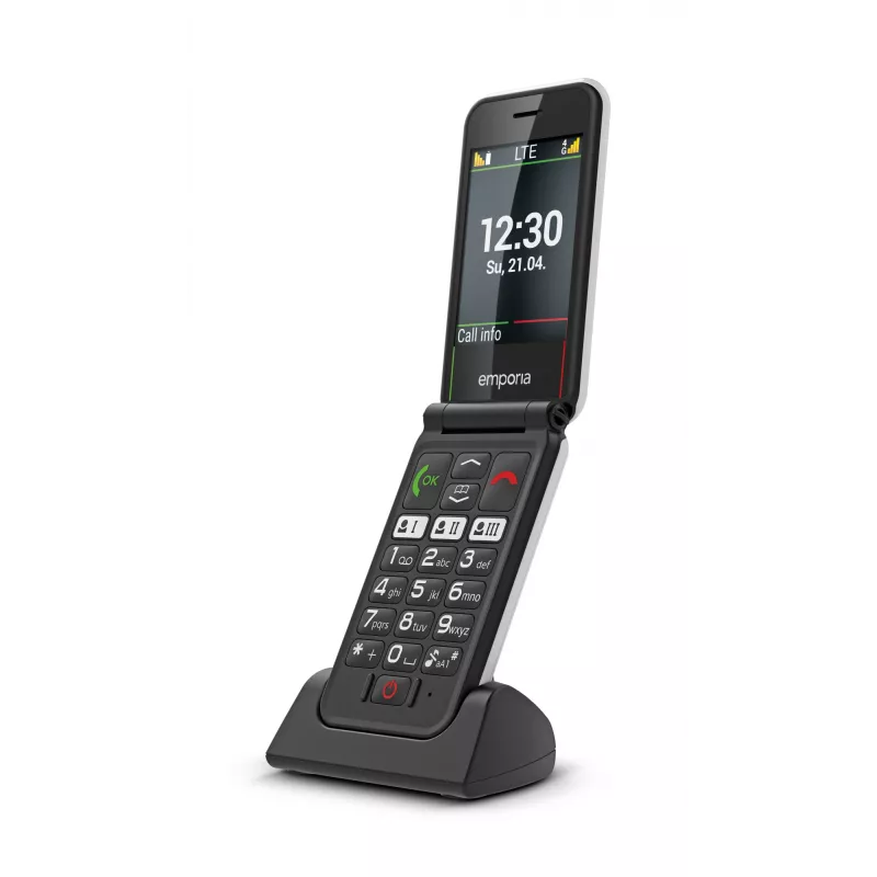 Emporia SIMPLICITYglam.4G 7,11 cm (2,8 polegadas) 106 g preto telemóvel para seniores