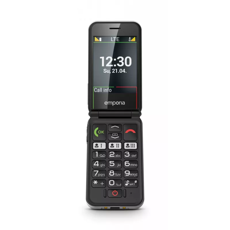 Emporia SIMPLICITYglam.4G 7,11 cm (2,8 polegadas) 106 g preto telemóvel para seniores