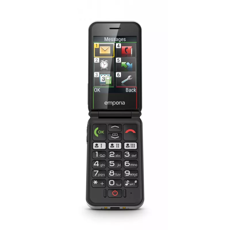 Emporia SIMPLICITYglam.4G 7,11 cm (2,8 polegadas) 106 g preto telemóvel para seniores