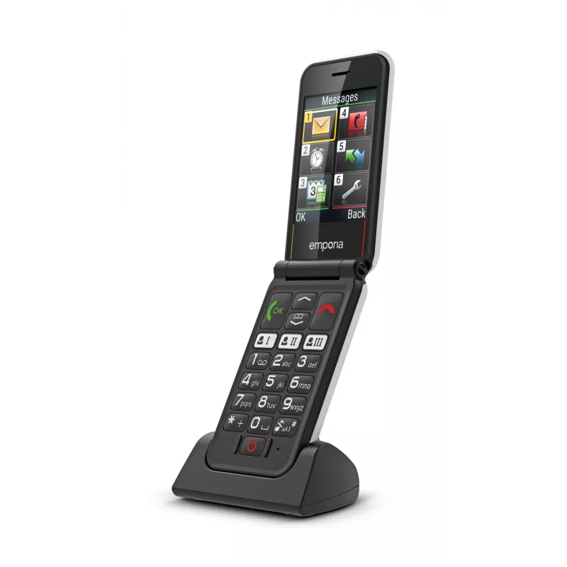 Emporia SIMPLICITYglam.4G 7,11 cm (2,8 polegadas) 106 g preto telemóvel para seniores