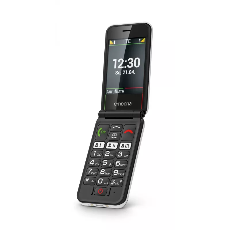 Emporia SIMPLICITYglam.4G 7,11 cm (2,8 polegadas) 106 g preto telemóvel para seniores