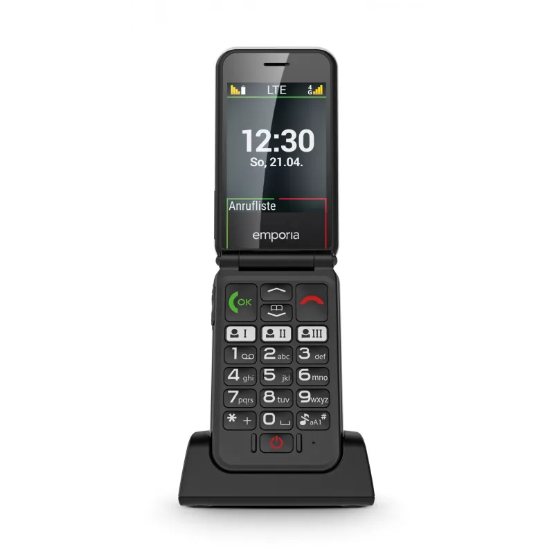 Emporia SIMPLICITYglam.4G 7,11 cm (2,8 polegadas) 106 g preto telemóvel para seniores