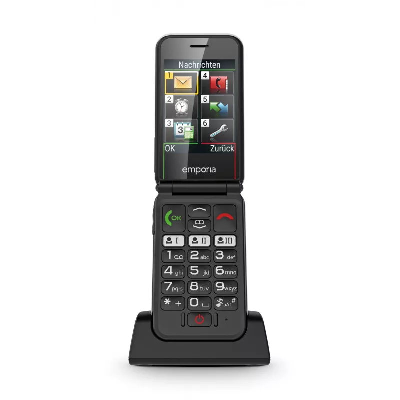 Emporia SIMPLICITYglam.4G 7,11 cm (2,8 polegadas) 106 g preto telemóvel para seniores