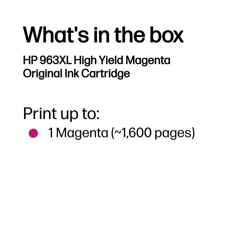 HP 963XL tinteiro original de alto rendimento magenta, magenta, 1 unid., 1600 páginas