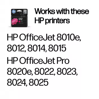 HP 912 tinteiro original magenta, magenta, 1 unid., 315 páginas