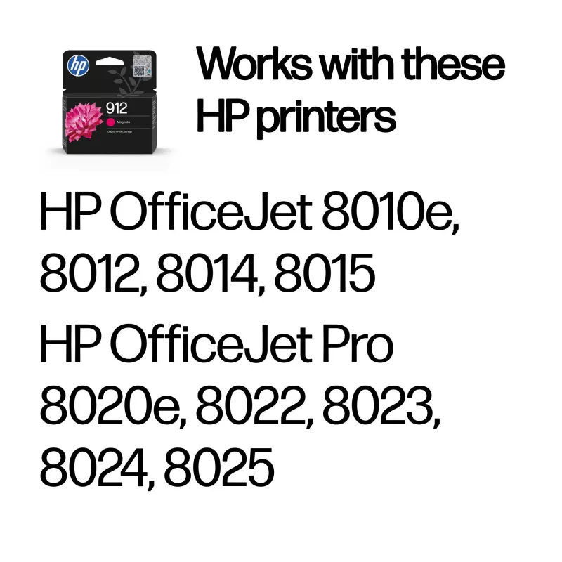 HP 912 tinteiro original magenta, magenta, 1 unid., 315 páginas