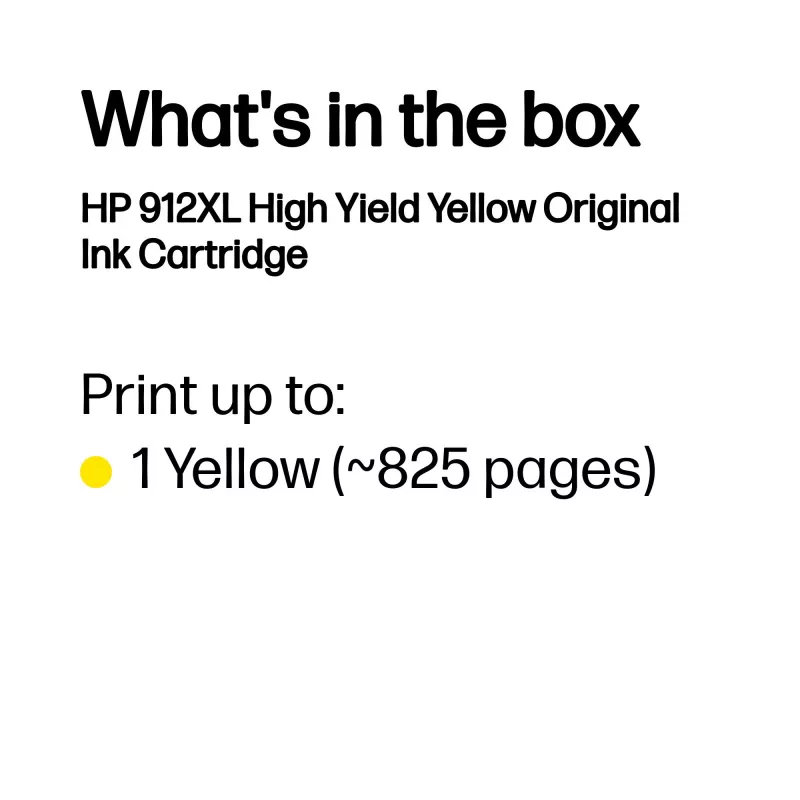 HP 912XL tinteiro original de alto rendimento amarelo, amarelo, 1 unid., 700 páginas