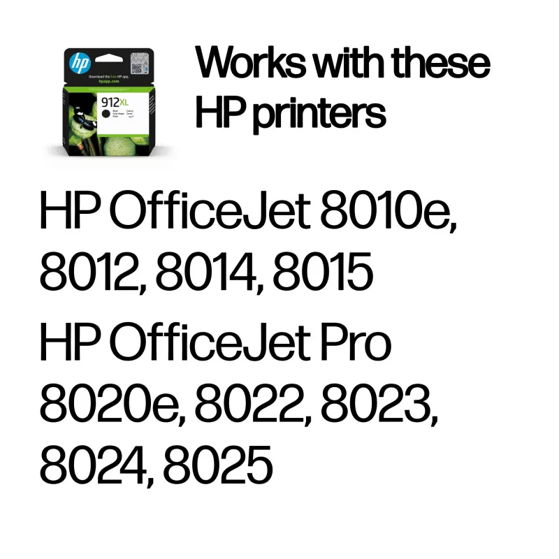 HP 912XL tinteiro original de alto rendimento preto