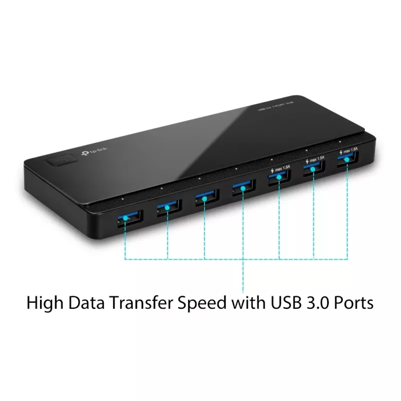 TP-Link UH700 hub de interface USB 3.2 Gen 1 (3.1 Gen 1) Micro-B 5000 Mbit/s preto