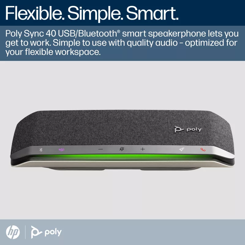Telefone de conferência HP Poly Sync 40 certificado para Microsoft Teams