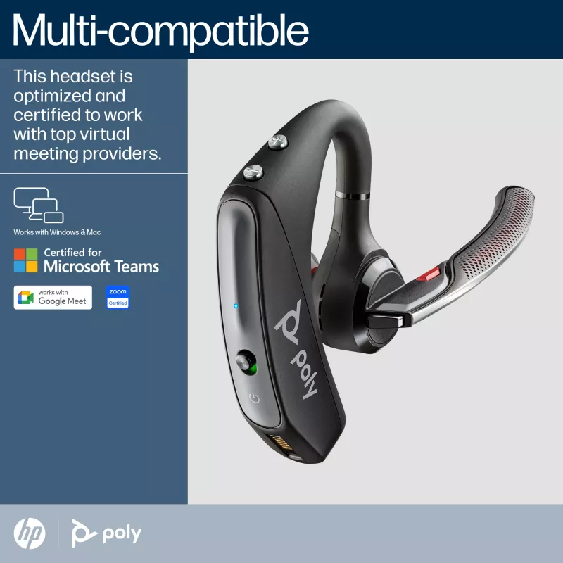 HP Poly Voyager 5200 headset Bluetooth USB-A + dongle BT700