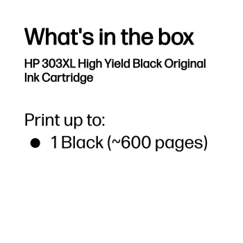 HP 303XL tinteiro original preto de alta autonomia, preto, 1 unid., 600 páginas
