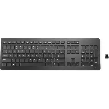 HP Wireless Premium teclado tamanho completo preto RF sem fios membrana