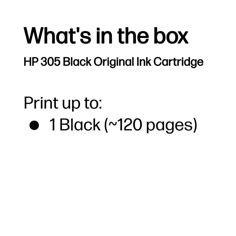 Tinteiro HP 305 preto Original, preto, 1 unid., 120 páginas