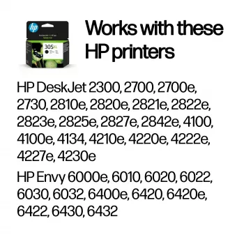Tinteiro HP 305XL High Yield preto Original, preto, 1 unid., 240 páginas