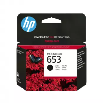 Tinteiro HP 653 preto Original Ink Advantage, preto, 1 unid., 360 páginas